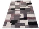 Teppich OCI DIE TEPPICHMARKE "STEADY ALLOVER", lila (flieder, grau), B:80cm H:20mm L:150cm, Polypropylen (PP), Teppiche, Teppich, Frisé Kurzdlor, Mosaik, robust, Wohnzimmer