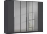 Drehtürenschrank INOSIGN BY RAUCH "Schlafzimmerschrank Kleiderschrank Schrank Garderobe FERRIS", grau (graumetallic), B:271cm H:210cm T:54cm, Holzwerkstoff, Schränke, Drehtürenschrank, Mitteltüren mit hochwertigem Grauspiegel MADE IN GERMANY