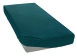 Spannbettlaken BELLANA "bellana Melone, 100% Baumwolle, Jersey, bügelfrei", grün (tanne), L:200cm, Mako-Jersey, Obermaterial: 100% Baumwolle, Bettlaken, Spannbettlaken, reine Baumwolle, Spannbetttuch für Matratzen bis 25cm Höhe