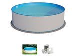 Rundpool SUMMER FUN "HOLIDAY", weiß, H:120cm Ø:350cm, Schwimmbecken, Rundpool, 3-tlg., ØxH: 350x120 cm