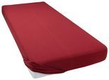 Spannbettlaken BELLANA "bellana Melone, 100% Baumwolle, Jersey, bügelfrei", rot (rubin), L:200cm, Mako-Jersey, Obermaterial: 100% Baumwolle, Bettlaken, Spannbettlaken, reine Baumwolle, Spannbetttuch für Matratzen bis 25cm Höhe