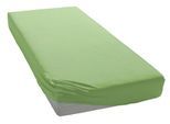 Spannbettlaken BELLANA "bellana Melone, 100% Baumwolle, Jersey, bügelfrei", grün (moos), L:200cm, Mako-Jersey, Obermaterial: 100% Baumwolle, Bettlaken, Spannbettlaken, reine Baumwolle, Spannbetttuch für Matratzen bis 25cm Höhe