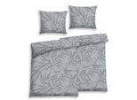 Bettwäsche FLORELLA "Palomo silber Soft-Touch Seersucker, 50% Baumwolle", grau (silber), B/L: 140cm x 200cm, 2 Stk., 2 Stk., Seersucker, B/L: 70cm x 90cm, Seersucker, Obermaterial: 50% Baumwolle CO. 50% Viskose CV., Bettwäsche, Bettwäsche