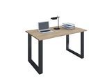 Schreibtisch VCM "Schreibtisch Bürotisch Computertisch 140x80 Lona U", braun (schwarz, sonoma, eiche), B:140cm T:80cm, Tische, Schreibtisch