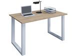 Schreibtisch VCM "Schreibtisch Bürotisch Computertisch 140x50 Lona U", braun (weiß, sonoma, eiche), B:140cm T:50cm, Tische, Schreibtisch