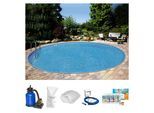 Rundpool CLEAR POOL "PREMIUM IBIZA", blau (weiß), H:120cm Ø:350cm, Schwimmbecken, Rundpool, inkl. umfangreichem Zubehör für den Badespaß im eigenen Garten