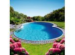 Achtformpool CLEAR POOL "PREMIUM MALLORCA", blau (weiß), B:420cm H:150cm L:650cm, Schwimmbecken, Achtformpool, in verschiedenen Größen inkl. Bodenschutzplane