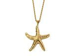 Kette mit Anhänger "Schmuck Geschenk Edelstahl Halsschmuck Halskette Seestern", gelbgoldfarben, ANISTON JEWELRY & WATCHES, Halsketten, Damen, Edelstahl, L: 40 B: 2mm, Made in Germany, B:2mm