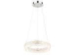 GLOBO LIGHTING Hängeleuchte "LAUREL", silber (verchromt), 1, Ø 40cm H: 120cm, 1 Stk., Leuchten, Verchromte Hängeleuchte mit Acryl und Glaskristallen, dimmbar, LED 24W, Hängeleuchte