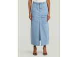 Maxikleid G-STAR "Belted Cargo Long Rock", Damen, Gr. 24, Normalgrößen, faded breeze, Obermaterial: 100% Baumwolle, Kleider Maxikleid