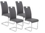 Schwingstuhl-Set Ruby S Grau gepolstert 4er-Set
