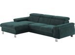 Ecksofa COTTA "Komaris L-Form, B: 244 cm", hunter, B:244cm H:72cm T:166cm, 88% POLYESTER (PES) 12% POLYAMID (PA), Sofas, Ecksofa, mit Kopfteilverstellung, optional Bettfunktion, Bettkasten & Licht