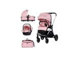 Chipolino Kombikinderwagen Euphoria 3in1 Sportsitz Babyschale umbaubar klappbar rosa