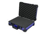 HMF 15502-05 Transportkoffer mit Rasterschaumstoff, Universalkoffer, 39 x 29 x 12 cm, Blau