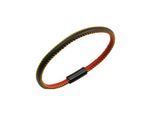 Armband ZEEME "echt Leder mit Deutschland-Farben 19cm", bunt (mehrfarbig), Armbänder, Damen, 19cm, Edelstahl, Armband