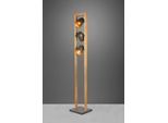 TRIO LEUCHTEN Stehlampe "Bell", grau (nickelfarben), 3, H: 150cm, 1 Stk., Leuchten, 3-flammig mit Schirmen in Glocken-Optik, Holz-Nickel-Antik Kombination, Stehlampe