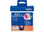 BROTHER Tintenpatrone "LC521VAL", schwarz, cyan, magenta, gelb, Tintenpatronen, Tintenpatrone