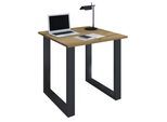 Schreibtisch VCM "Holz Schreibtisch Bürotisch Computertisch Lona U", braun (schwarz, honig, eiche), B:80cm T:80cm, Tische, Schreibtisch