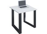 Schreibtisch VCM "Holz Schreibtisch Bürotisch Computertisch Lona U", weiß (schwarz, weiß), B:80cm T:80cm, Tische, Schreibtisch