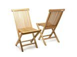 Gartenstuhl VCM "2er Gartenstuhl Hochlehner Klappstuhl Holz Teak", braun, Obermaterial: 100% Holz Wood., Stühle, Gartenstuhl