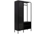 Mid.you Garderobe, Schwarz, Metall, Glas, 101.6x185x40 cm, Garderobe, Garderoben-Set & Garderoben-Serien, Garderoben-Sets