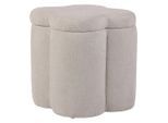 Xora Hocker, Creme, Textil, organisch, 43x46x43 cm, Stauraum, Wohnzimmer, Hocker, Sitzhocker