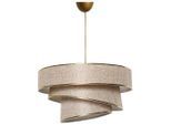 P & B Hängeleuchte, Gold, Beige, Metall, Kunststoff, Textil, zylindrisch,zylindrisch, 72 cm, Lampen & Leuchten, Innenbeleuchtung, Hängelampen, Pendelleuchten