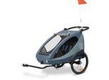 Hauck Fahrradanhänger Dryk Duo Plus, Schwarz, Graublau, Metall, Kunststoff, Textil, 79x107x114 cm, EN 1888, Freizeit, Sport & Fitness, Fahrradanhänger