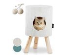 Rohrschneider ® Tierhöhle Cord mit Holz-Füße inkl. Gratis-Spielkugel 2er-Set beige