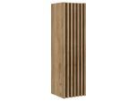P & B Midischrank, Schwarz, Eiche, Gold, Holzwerkstoff, 3 Fächer, 35x125x36 cm, hängend, Badezimmer, Badezimmerschränke, Midischränke