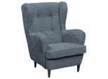 P & B , Blau , Textil , Buche , massiv , 78x102x98 cm , Wohnzimmer, Sessel, Ohrensessel
