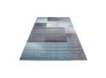 Ayyildiz , Blau , Textil , Karo , rechteckig , 120x170 cm , Oeko-Tex® Standard 100 , für Fußbodenheizung geeignet, schmutzabweisend, für Hausstauballergiker geeignet, lichtunempfindlich, antistatisch, pflegeleicht, strapazierfähig, leicht zusammenrollbar , Teppiche & Böden, Teppiche, Webteppiche