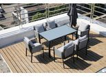 Gartentischgruppe 7-tlg. Grau/Schwarz