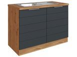 Spülenschrank Florenz ca. 120 cm Grau/Eiche