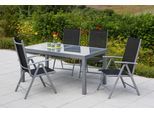 Gartenset Amalfi 5-tlg. Aluminium Silber/Schwarz
