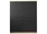 Mehrzweckschrank Merle Schwarz/Eichefarben