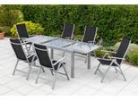 Gartentisch ausziehbar Semi Metall/Glas Grau L: 180-250 cm