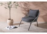Loungesessel Lindos Grau, Schwarz