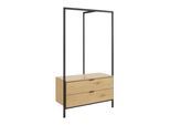 Garderobe Connor Eichefarben/Schwarz MDF