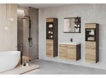 Badmöbel-Set 5-tlg. Madrit mit LED ca. 120 cm Kastanieneiche