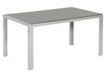 Gartentisch ca. 150x90 cm Alu Silber/Glas