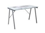 Schreibtisch mit Glasplatte Grau/Weiß ca. 113x58x73cm
