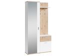 Garderobe Jakob Artisan Eiche Dekor/Weiß B: 97 cm
