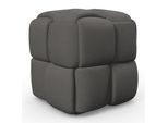 Hocker Ella Dunkelgrau Bouclé
