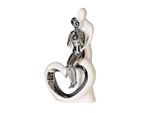 Skulptur Romanze Silberfarben/Weiß