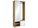 Garderobe Dino ca. 90x190 cm Eiche Artisan/Weiß