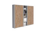 Aktenschrank Office Edition Sw Set 10 Grau/Eichefarben