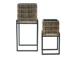 Übertopf-Set Flora Braun/Schwarz, 2er Set