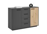 Sideboard Lukas Anthrazit/Schwarz/Eichefarben