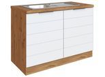 Spülenschrank Florenz ca. 120 cm Weiß/Eiche